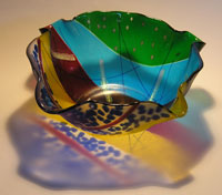 Side Aurora Waves Glass Bowl