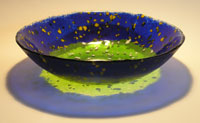 Side Cobalt Blue Meadow Glass Bowl