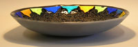 Side View Black Bowl with Dichroic Glass