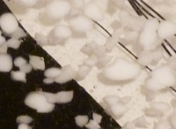Black and White Streamer Art Glass Bowl Detail