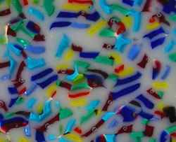 Color Bar Art Glass Bowl Detail