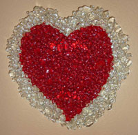 Red Heart Fused Glass Wall Art